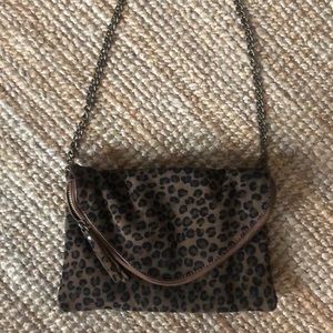 JCrew Leopard clutch/shoulder bag